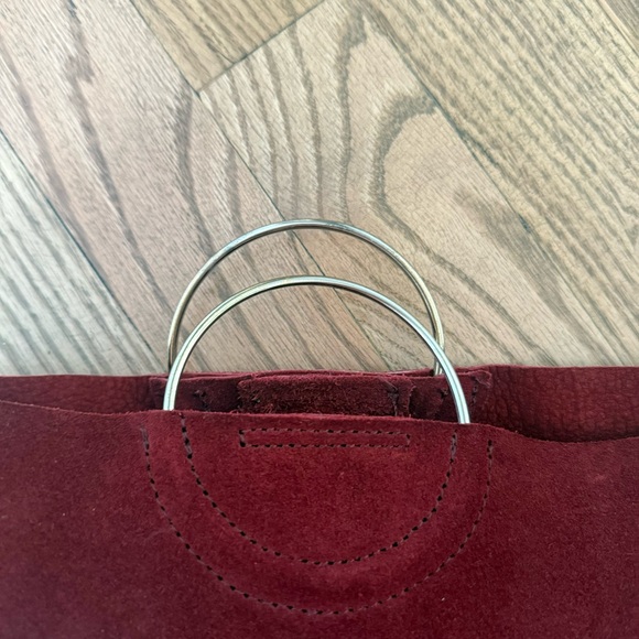 Able Deep Burgundy Red Suede Bag - Picture 2 of 7